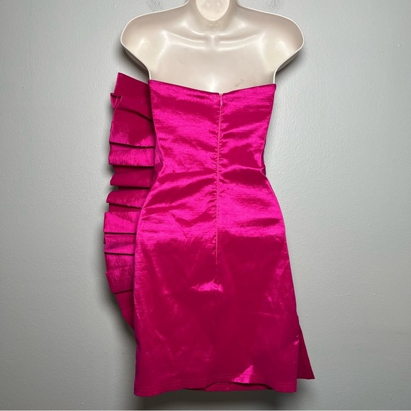 NEW ASOS Club L London Dress 4 Hot Pink Party Event Avant Garde Barbie Mini - Picture 4 of 11